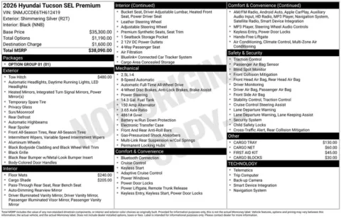 Another view of 2026 Hyundai Tucson SEL Premium for sale in Athens, OH at Don Wood Hyundai