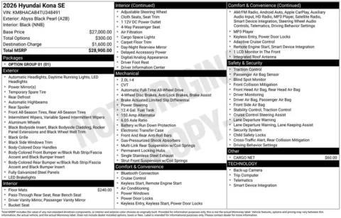 Another view of 2026 Hyundai Kona SE for sale in Athens, OH at Don Wood Hyundai