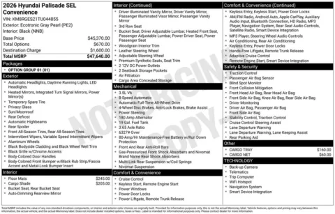 Another view of 2026 Hyundai Palisade SEL Convenience for sale in Athens, OH at Don Wood Hyundai