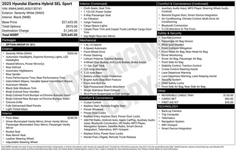 Another view of 2025 Hyundai Elantra Hybrid SEL Sport for sale in Athens, OH at Don Wood Hyundai
