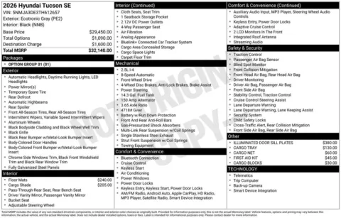 Another view of 2026 Hyundai Tucson SE for sale in Athens, OH at Don Wood Hyundai