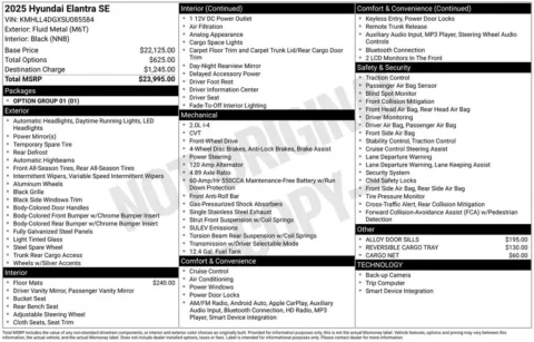 Another view of 2025 Hyundai Elantra SE for sale in Athens, OH at Don Wood Hyundai