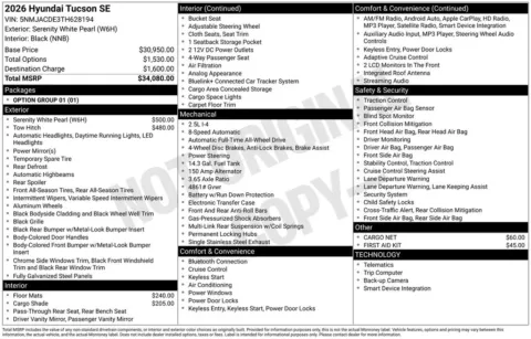 Another view of 2026 Hyundai Tucson SE for sale in Athens, OH at Don Wood Hyundai
