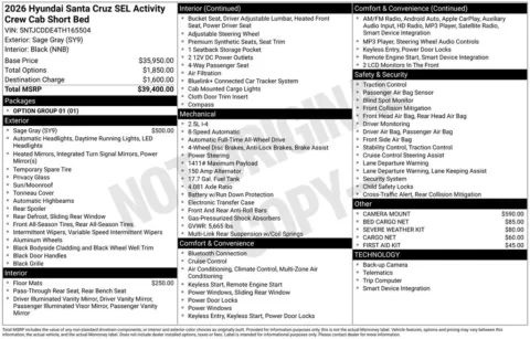 Another view of 2026 Hyundai Santa Cruz SEL for sale in Athens, OH at Don Wood Hyundai