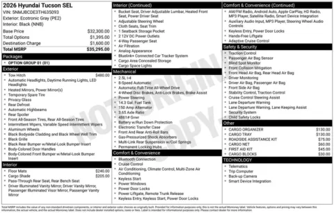 Another view of 2026 Hyundai Tucson SEL for sale in Athens, OH at Don Wood Hyundai
