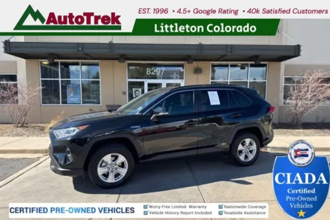 Black 2021 Toyota RAV4 Hybrid XLE for sale in Littleton, CO