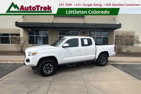White 2019 Toyota Tacoma SR V6 Crew Cab Alloy Wheels for sale in Littleton, CO