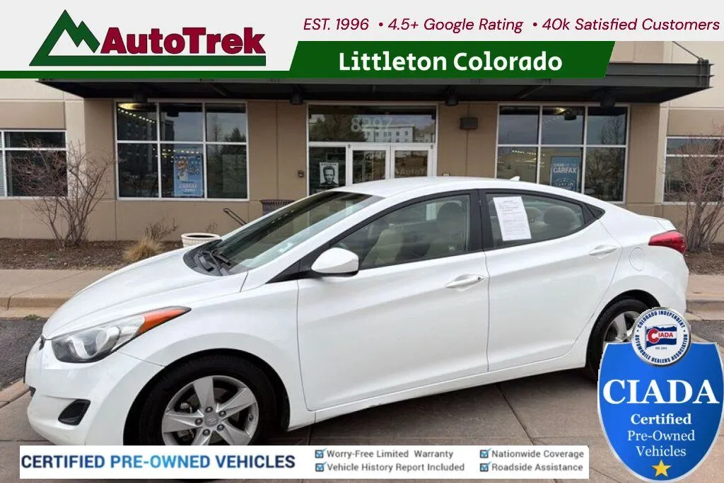 White 2013 Hyundai Elantra GLS for sale in Littleton, CO