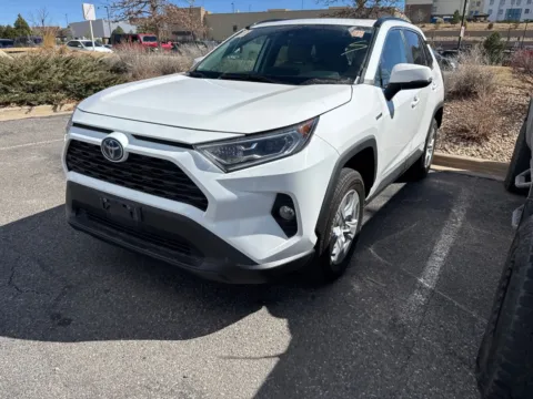 White 2021 Toyota RAV4 Hybrid XLE for sale in Littleton, CO