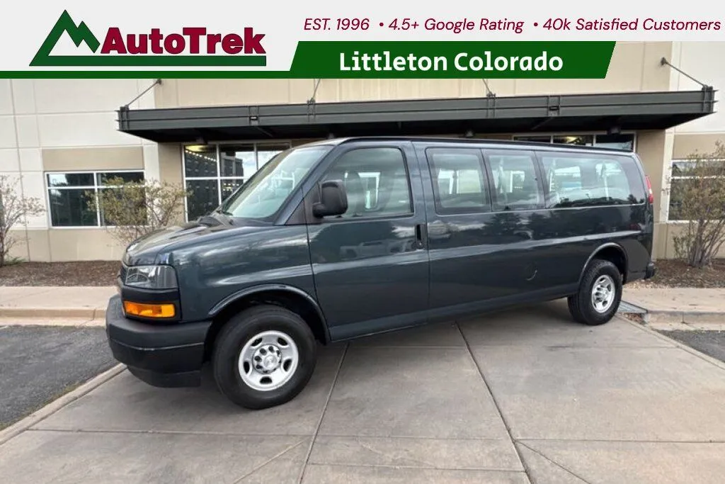 Gray 2018 Chevrolet Express 2500 15 Passenger Extended Window Van for sale in Littleton, CO