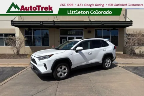White 2021 Toyota RAV4 Hybrid XLE for sale in Littleton, CO