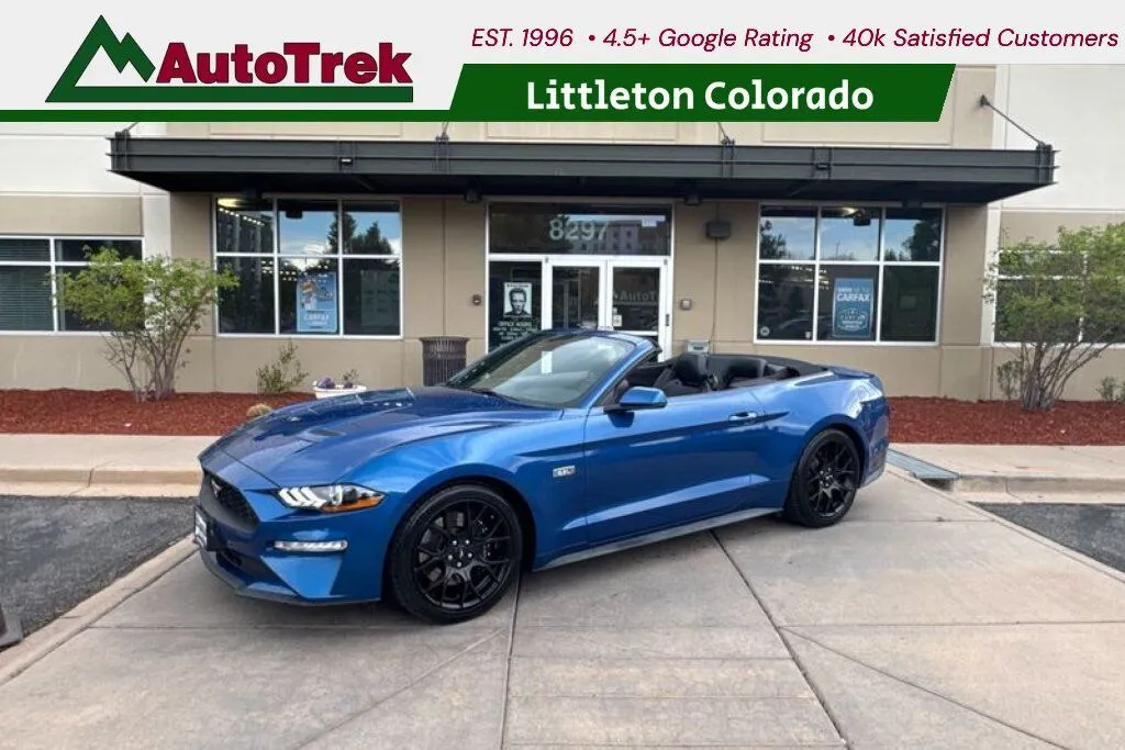 Blue 2018 Ford Mustang EcoBoost Premium for sale in Littleton, CO
