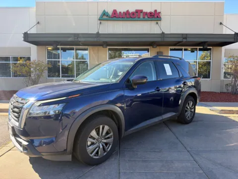 Blue 2022 Nissan Pathfinder SV 4WD for sale in Littleton, CO