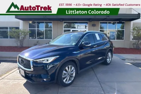 Blue 2021 INFINITI QX50 LUXE AWD for sale in Littleton, CO