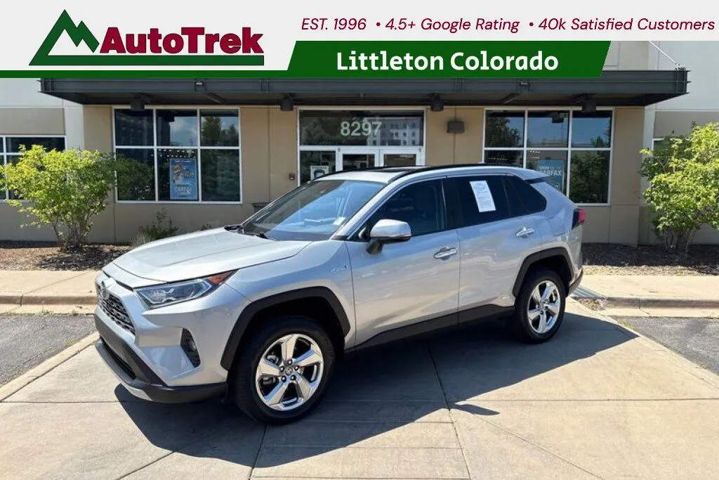Silver 2021 Toyota RAV4 Hybrid Limited for sale in Littleton, CO