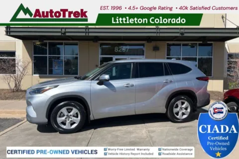 Silver 2021 Toyota Highlander LE for sale in Littleton, CO