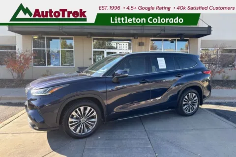 Blue 2020 Toyota Highlander Hybrid Platinum for sale in Littleton, CO