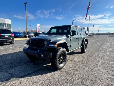 Gray 2024 Jeep Wrangler 4xe Willys for sale in Terre Haute, IN