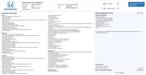 Photos of 2016 Honda Civic Sedan EX for sale in Columbus, OH at Auto Boutique Ohio