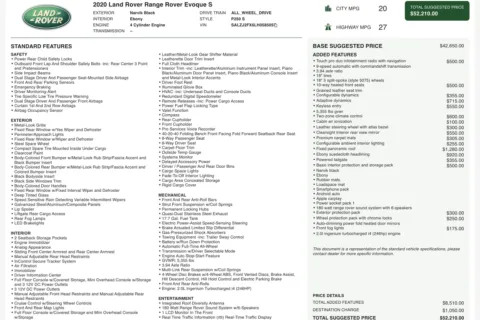 Photos of 2020 Land Rover Range Rover Evoque S for sale in Columbus, OH at Auto Boutique Ohio