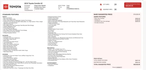 Photos of 2018 Toyota Corolla LE for sale in Columbus, OH at Auto Boutique Ohio