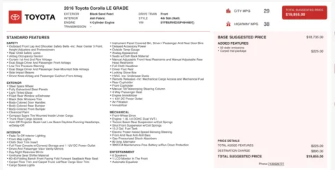 More photos of 2016 Toyota Corolla LE at Auto Boutique Ohio, OH