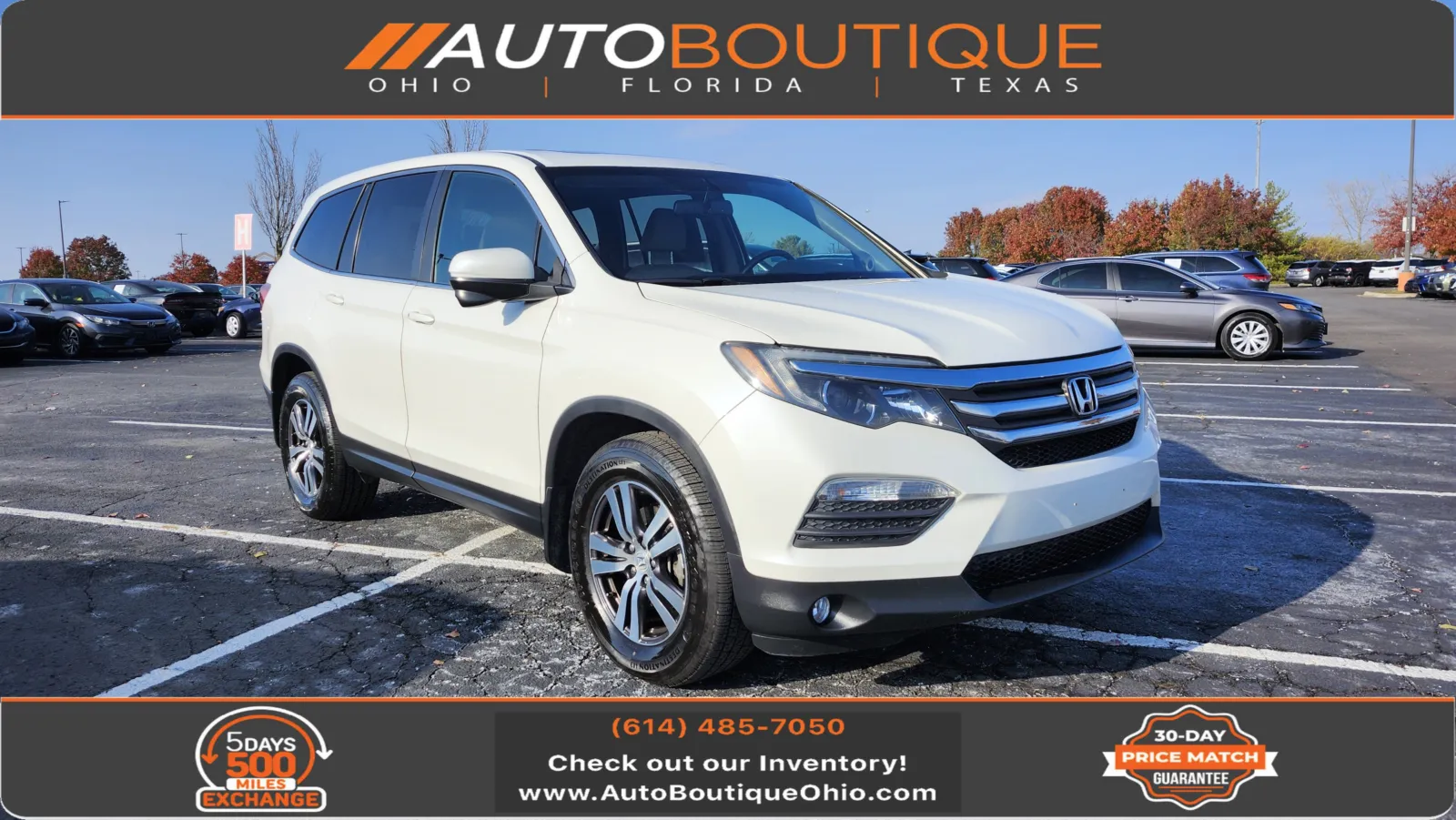 White 2018 Honda Pilot EX-L for sale in Columbus, OH