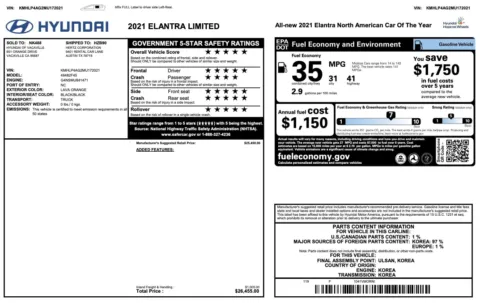 Photos of 2021 Hyundai Elantra Limited for sale in Columbus, OH at Auto Boutique Ohio