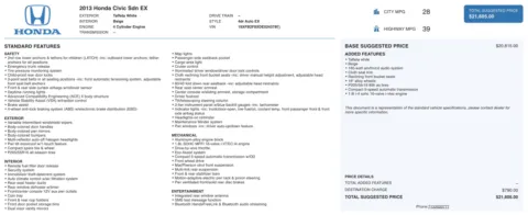 More photos of 2013 Honda Civic Sdn EX at Auto Boutique Ohio, OH