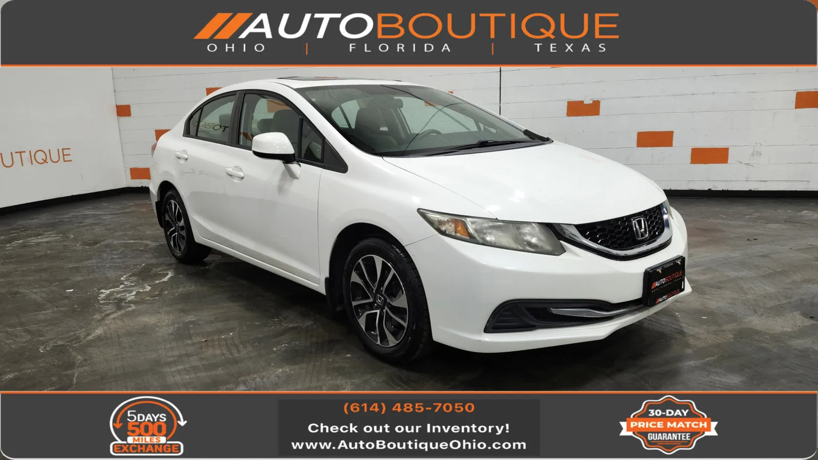 White 2013 Honda Civic Sdn EX for sale in Columbus, OH