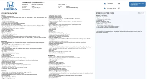 Photos of 2023 Honda Accord Sedan EX for sale in Columbus, OH at Auto Boutique Ohio