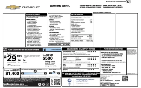 Photos of 2020 Chevrolet Sonic LT for sale in Columbus, OH at Auto Boutique Ohio