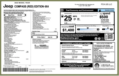 Photos of 2022 Jeep Compass (RED) Edition for sale in Columbus, OH at Auto Boutique Ohio