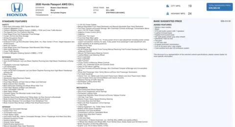 Photos of 2020 Honda Passport EX-L for sale in Columbus, OH at Auto Boutique Ohio