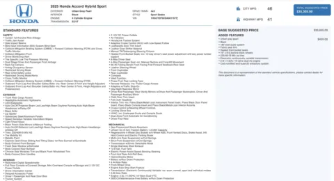 Photos of 2025 Honda Accord Hybrid Sport for sale in Columbus, OH at Auto Boutique Ohio