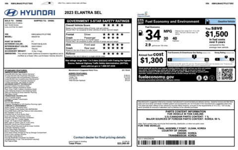 Photos of 2023 Hyundai Elantra SEL for sale in Columbus, OH at Auto Boutique Ohio