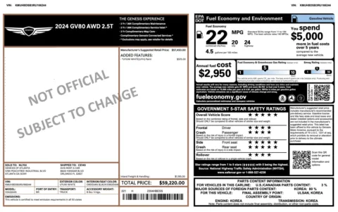 Photos of 2024 Genesis GV80 2.5T for sale in Columbus, OH at Auto Boutique Ohio