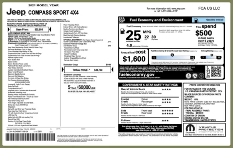 Photos of 2021 Jeep Compass Sport for sale in Columbus, OH at Auto Boutique Ohio