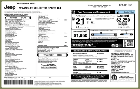 Photos of 2020 Jeep Wrangler Unlimited Sport S for sale in Columbus, OH at Auto Boutique Ohio