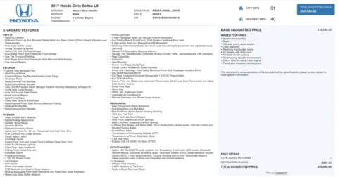 Photos of 2017 Honda Civic Sedan LX for sale in Columbus, OH at Auto Boutique Ohio