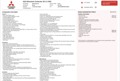 Photos of 2023 Mitsubishi Outlander SE for sale in Columbus, OH at Auto Boutique Ohio