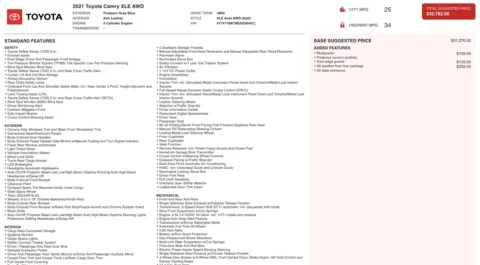 Photos of 2021 Toyota Camry XLE for sale in Columbus, OH at Auto Boutique Ohio