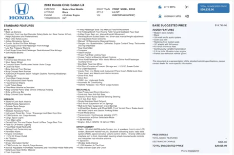 Photos of 2018 Honda Civic Sedan LX for sale in Columbus, OH at Auto Boutique Ohio