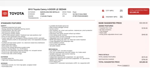 More photos of 2012 Toyota Camry LE at Auto Boutique Ohio, OH