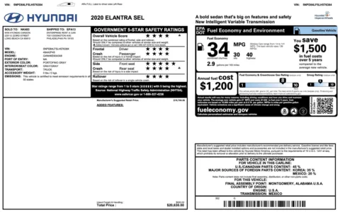 Photos of 2020 Hyundai Elantra SEL for sale in Columbus, OH at Auto Boutique Ohio