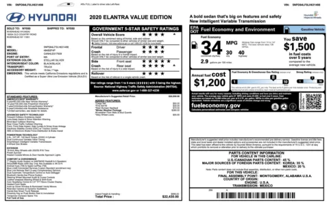 Photos of 2020 Hyundai Elantra Value Edition for sale in Columbus, OH at Auto Boutique Ohio