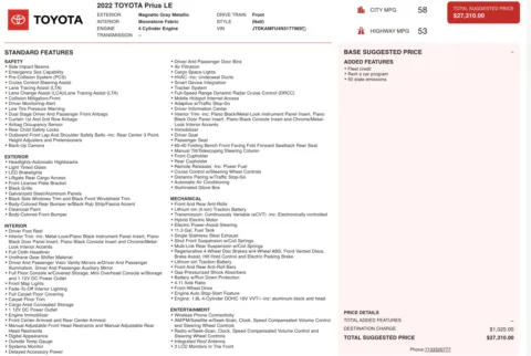 Photos of 2022 Toyota Prius LE for sale in Columbus, OH at Auto Boutique Ohio