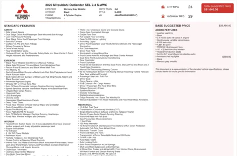 Photos of 2020 Mitsubishi Outlander SEL for sale in Columbus, OH at Auto Boutique Ohio