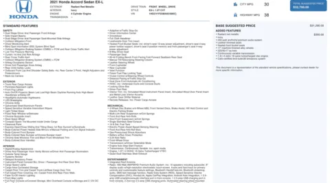 Photos of 2021 Honda Accord Sedan EX-L for sale in Columbus, OH at Auto Boutique Ohio