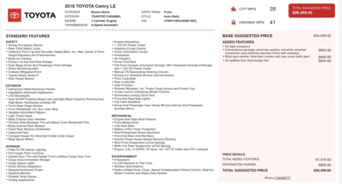 Photos of 2018 Toyota Camry LE for sale in Columbus, OH at Auto Boutique Ohio